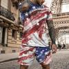New3D printed men's short sleeved T-shirt and shorts set casual and youthful quality summer street vacation domineering clothing