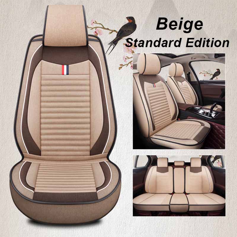 Car Seat Cover Linen Special Seat Cover Four Seasons Universal Seat Cushion Full Envelope Fabric Seat Cover Cushion