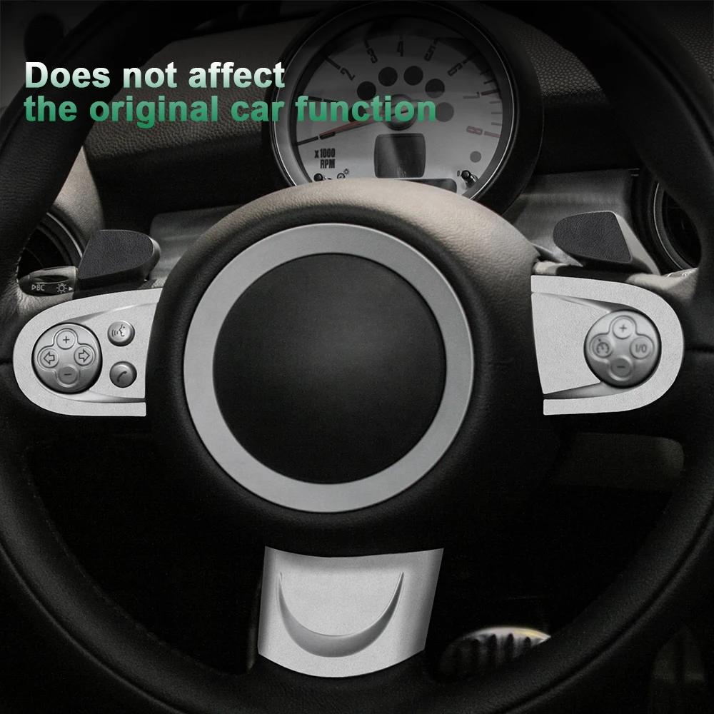 Suede Steering Wheel Button Cover for Mini Cooper Clubman R55 R57 Hardtop R56 Interior Accessories