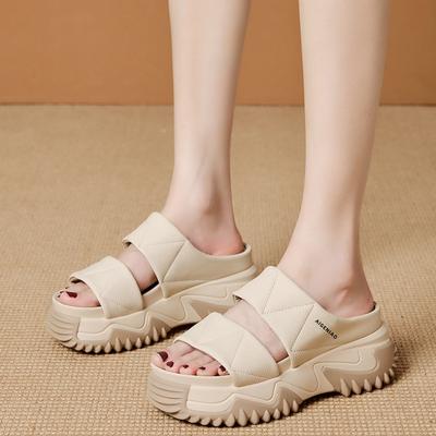 Sommer Neue Ankunft Casual Fashion Solid Farbe Plattform Hausschuhe Komfortable Höhe Offene spitze Mode Sandalen KEINE:688