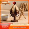 Detachable Wooden Christmas Tree Coaster Set - Heat Resistant Tabletop Pad