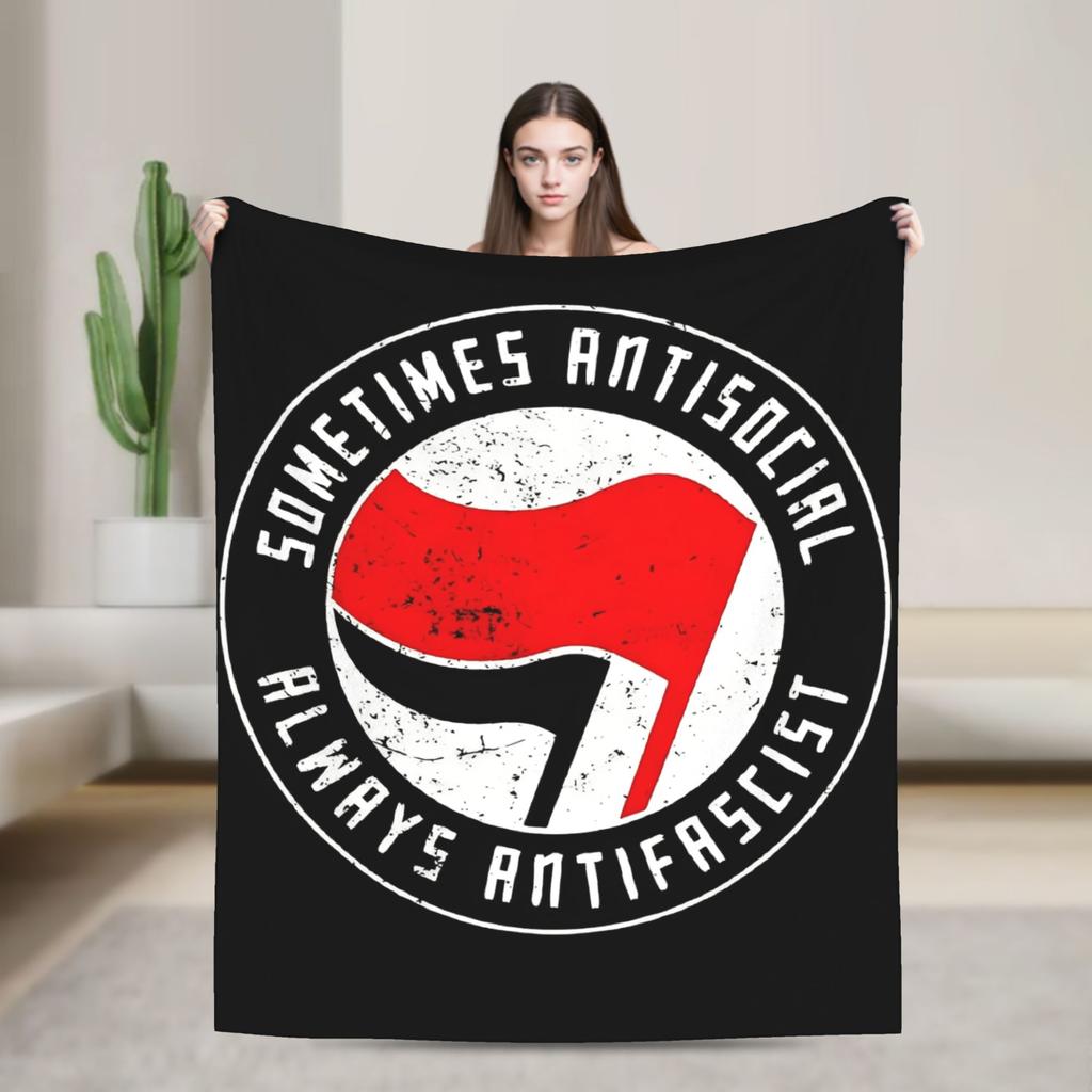 Antifaschistische Aktion Weiche Decken Camping Plüsch Überwurfdecke Flauschige Couch Sessel Flanell Tagesdecke Sofa Bettbezug