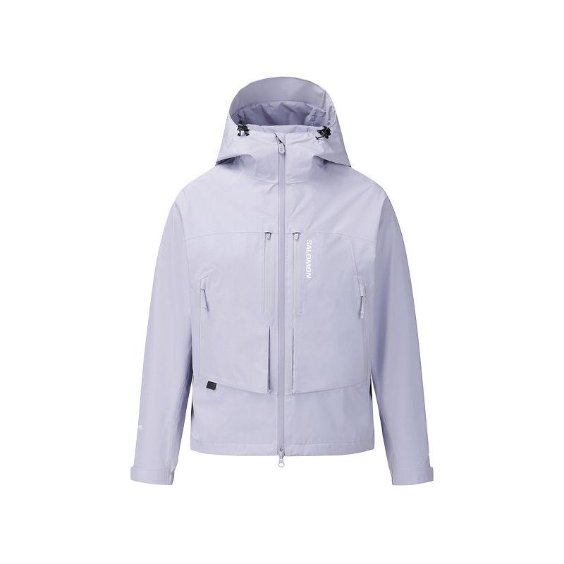

SALOMON Пик Gtx Уличная Походная Водонепроницаемая Куртка с Капюшоном Повседневная Женские Куртки Лавандово-Фиолетовый C30071 L