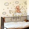 Tj9000 Hand-Painted Bear Rabbit On The Cloud Bronzing Wall Sticker Decoration Living Room Bedroom Background Self-Adhesive Sticker