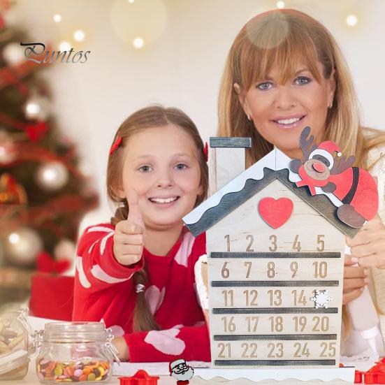 Christmas Advent Calendar House Smooth Edge Burr-Free 25 Days Countdown Calendar Wall Art Decoration