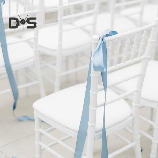 5 Pcs Wedding Bows Aisle Decorations Satin Ribbon Bows for Pew Back Ceremony Ribbons Sashes for Wedding Background Aisle Decor