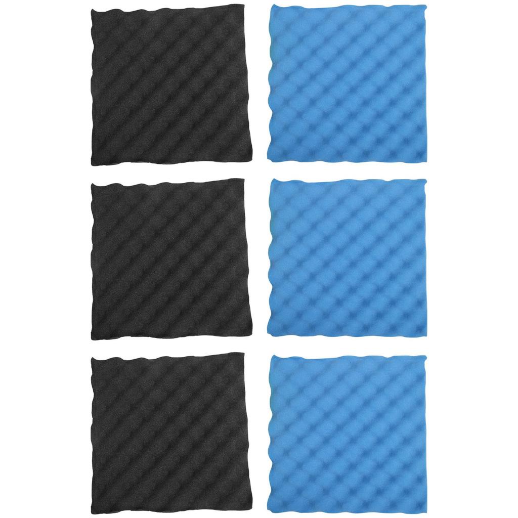 Classy-6 Pack Black + Blue / Charcoal Egg Crate Foam Acoustic Tiles Soundproofing Foam Panels Sound Insulation Soundproof Foam P
