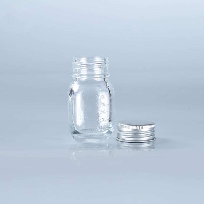 1Pc 30Ml Small Glass Bottle With Lid Medicine Bottle Leak-Proof Powder Capsule Bottle Refillable Glass Bottle