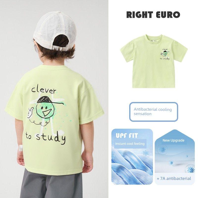 Right European Style Cool Short-Sleeved T-Shirt for Girls, Summer Wear 2026 New Children's Clothing, Kids' Tops, Half-Sleeve, Thin Summer Style