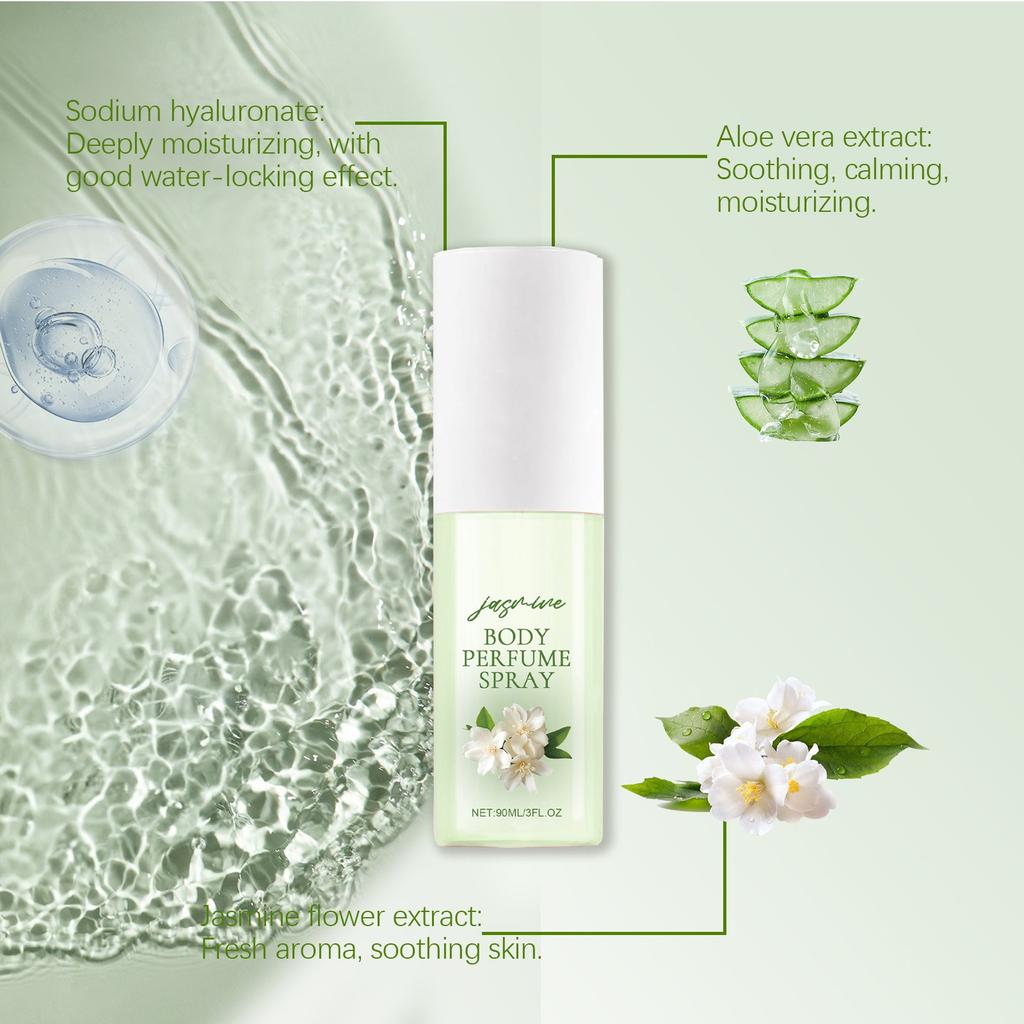Jasmine Body Perfume Spray Fresh Elegant Moisturizing Skin Light And Fragrant Jasmine Fragrances 90ml