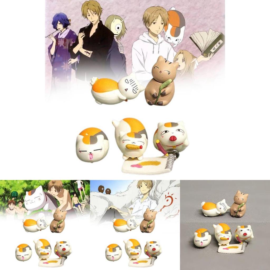 Charming Natsume's Book Of Friends Cat Teacher Miniature Pvc Figurines Set Of Five Cute Toys