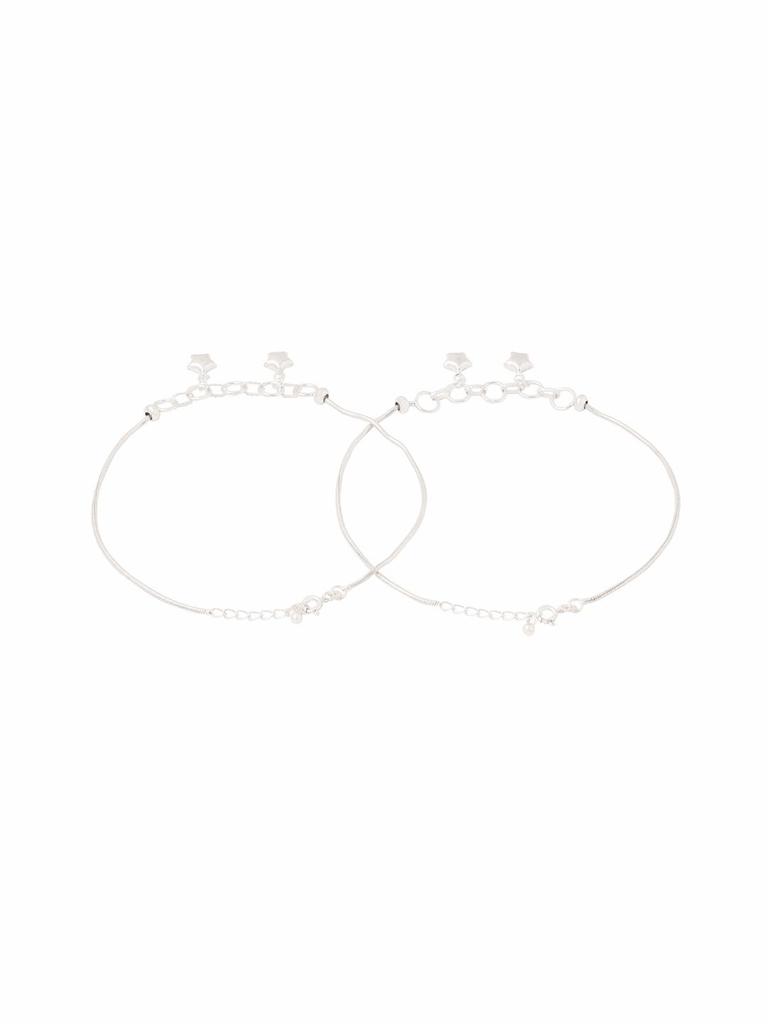 Kicky and Perky 925 Sterling Silver Star Charm Station Chain Anklet Jewelry For Women