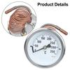 Thermometer with Capillary Tube for Oven Refrigerator Heater Boiler Toaster Oven with Metal Body and 2cm Probe for Stability