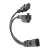 C14 Male to C13 Nema 5‑15R Female Y Splitter Power Cord 1 in 2 Out 10A 250V Waterproof Power Extension Adapter Cable