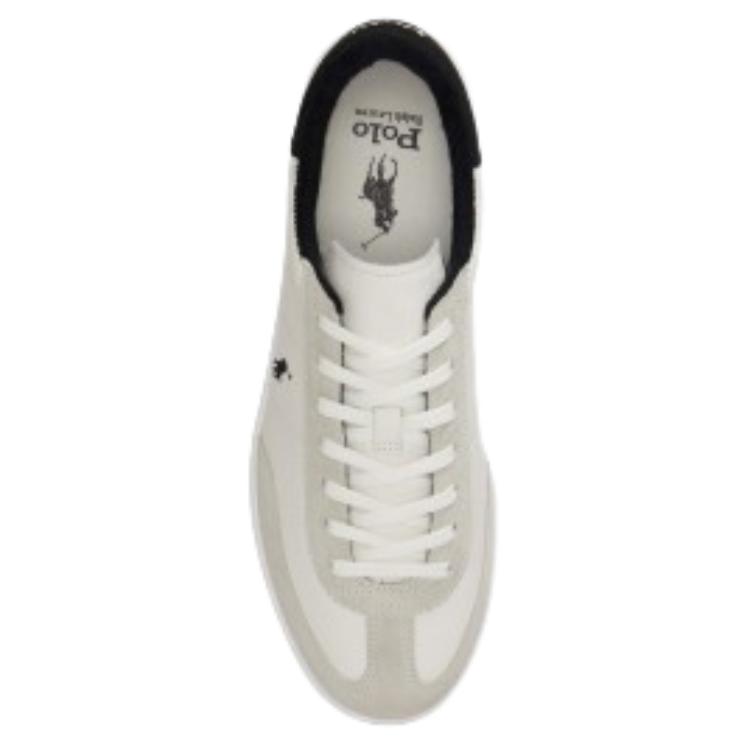 Polo Ralph Lauren Flat Lace-Up Low-Top Casual Shoes Women sneakers Black White 809P07173001WHITEBLACK