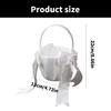 Romance Wedding Ceremony Flower Basket Flower Girl Basket with Satined Wrapped Easy Hold Handle Flower Holder for Bride