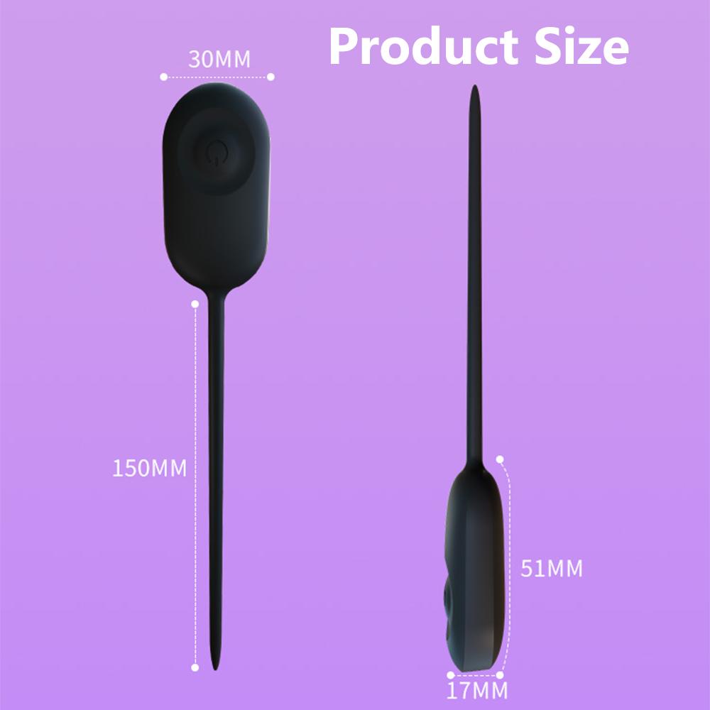 10 Frekvens Silikon Uretral Dilator Hesteøye Stav Vibrator Kateter Penisplugg Sexleketøy for Menn Vibrerende Uretralplugg
