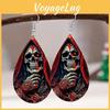 Halloween Horror Themed Skull Pumpkin Pattern Women Earrings For Use Cosplay