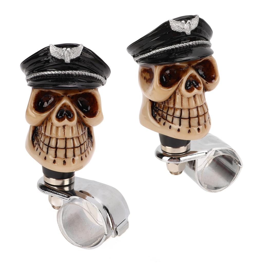 Skull Shape Stee  Wheel   3cm Diameter Metal Resin Turn Knob   for Cars Trucks Tractors Boats