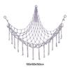 D5 Wall Hanging Hammock Decor Net Toy Storage Bag Boho Plush Woven Mesh Stuffed Animal Storage Holder Space Saver Living Room