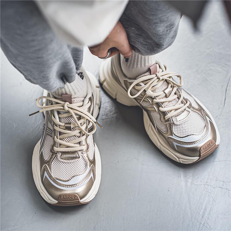 Bărbați de dimensiuni mari anti-alunecare și rezistente la uzură, la modă, retro, cu talpă groasă, pantofi de alergare, pantofi la modă, pantofi sport, pantofi ocazionali