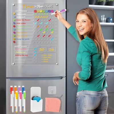 Magnetic Dry Erase Board Weekly Planner Board Fridge Magnet Reminder Memo Message Menu Acrylic Schedule for Home Office School