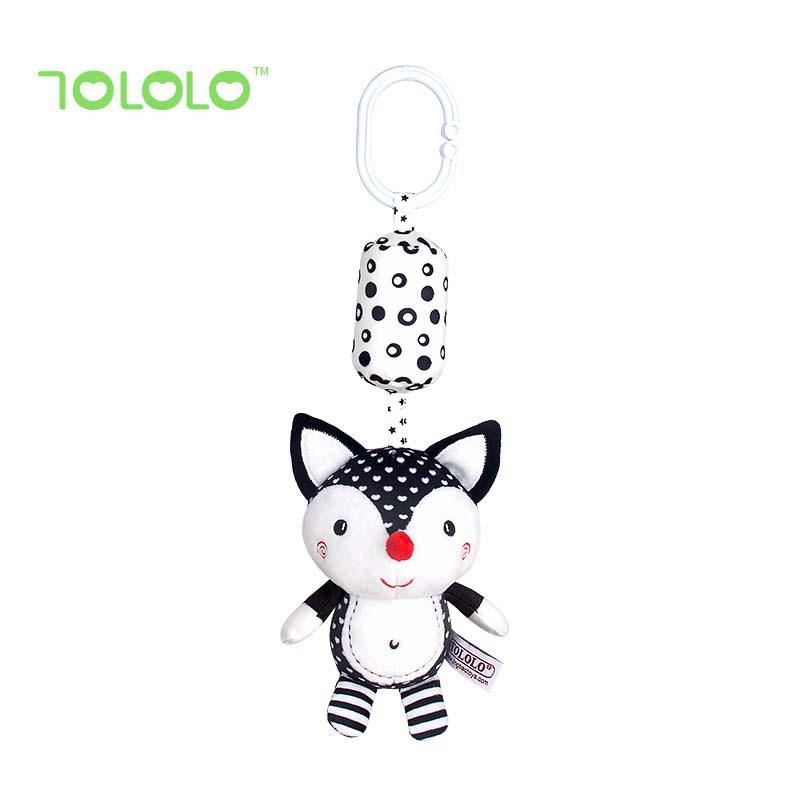 TOLOLO Black & White Crib Mobile Wind Chime for 0-3 Year Olds - Early Education Hanging Rattle Toy