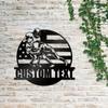 Tin Sign American Flag Metal Wall Art Decorative Plaque Personalized Family Name Indoor Outdoor Living Room Gift