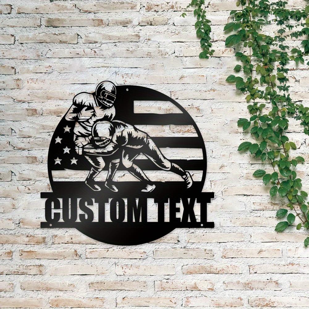 Tin Sign American Flag Metal Wall Art Decorative Plaque Personalized Family Name Indoor Outdoor Living Room Gift