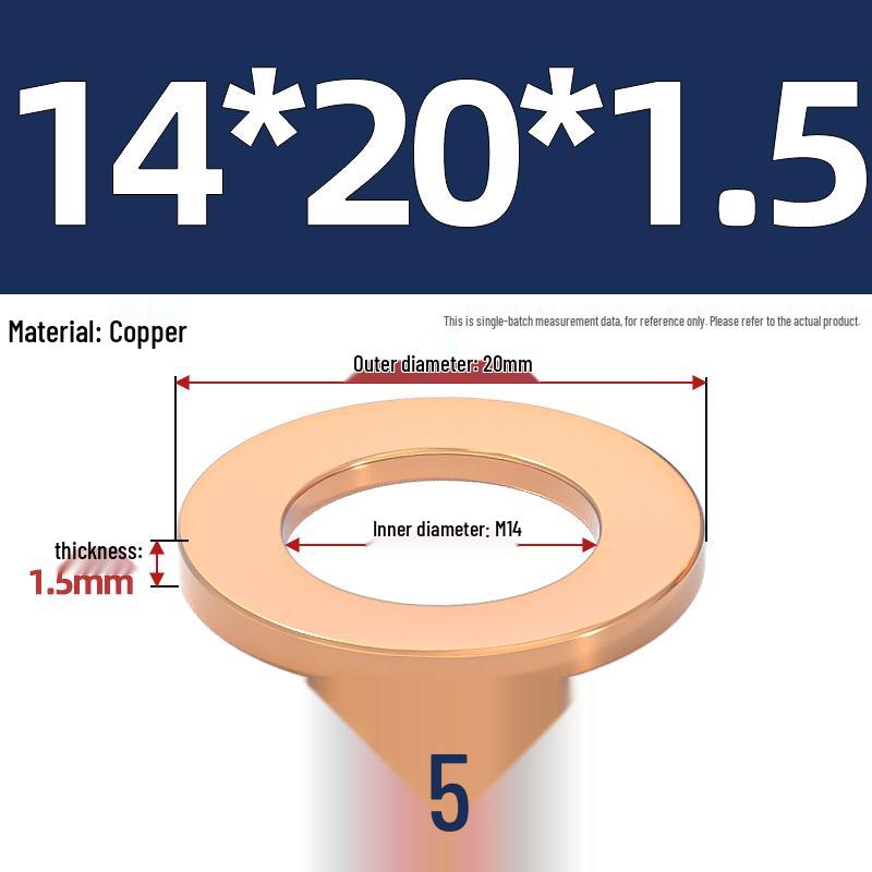 National Standard Red Copper Gasket Seal Ring and Flat Washer M3-M60mm for Marine Instruments