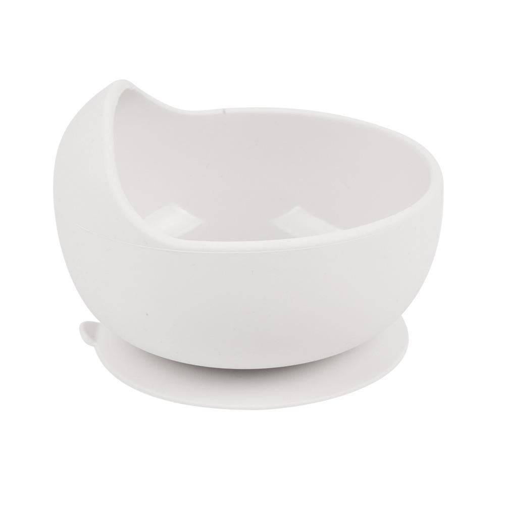 Silicone Baby Bowl & Spoon Set with Wooden Handle and Suction Cup