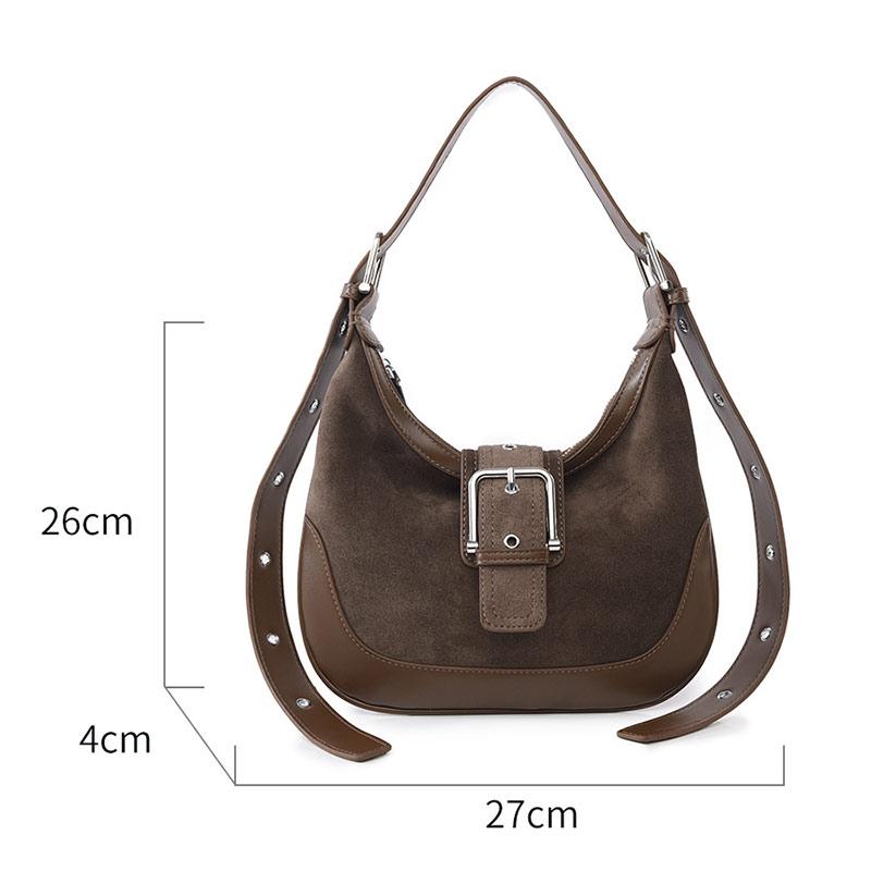 High-end Brand Designer Shoulder Bag Luxury Stylish Crossbody Bags Retro Trendy Bag Premium Frosted Suede Leather Underarm Bags