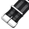Zulu Diver Classic Bond 1973 British Cadet Nylon Watch Band Black Gray Polished Buckle 21mm [ZULUDIVER] & - -