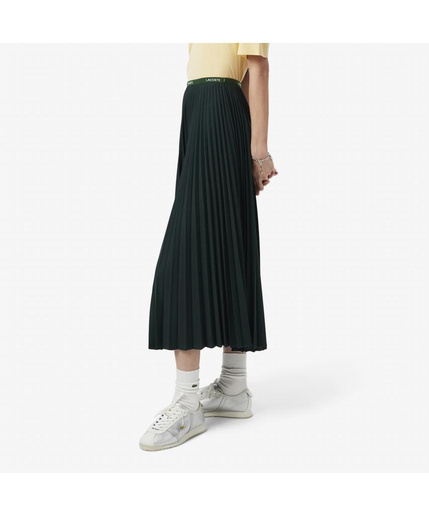 Lacoste Women'S Long Pleated Poly Long Skirt Jf1402-55N Yzp