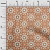 oneOone Cotton Poplin Beige Fabric Asian Block Dress Material Fabric Print Fabric By The Yard 42 Inch
