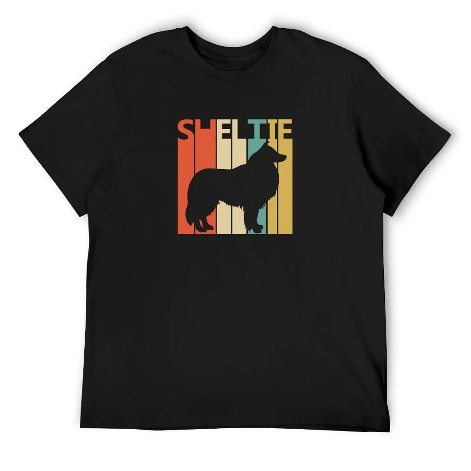 1980s Sheltie Dog owner Gift T-Shirt vintage football t shirt oversizeds clothes men workout shirt S