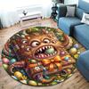 Magical Easter Egg Round Area Rug,Carpet Rug for Living Room Bedroom Sofa Playroom Decor,Non slip Floor Mat