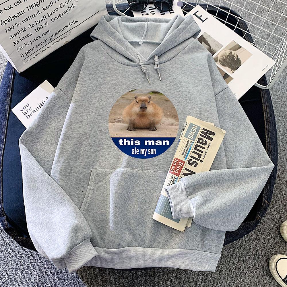 Capybara Cartoon Hoodie Graphic Printing kawaii Sweatshirt Long Sleeve Comfortable Clothing Pullovers  Soft Cute