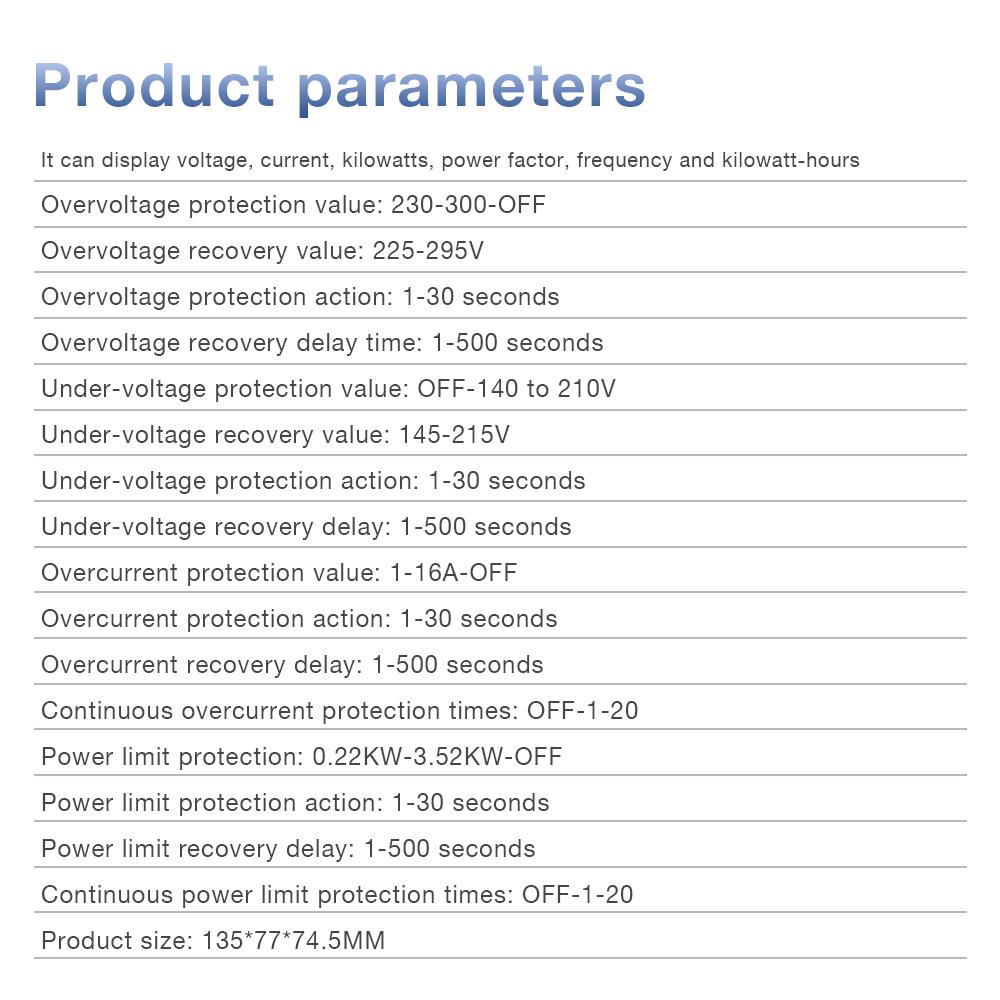 Wattmetru Digital WIFI Priză Inteligentă 265V AC Contor de Putere Kilowatt Watt Contor de Energie Ștecher