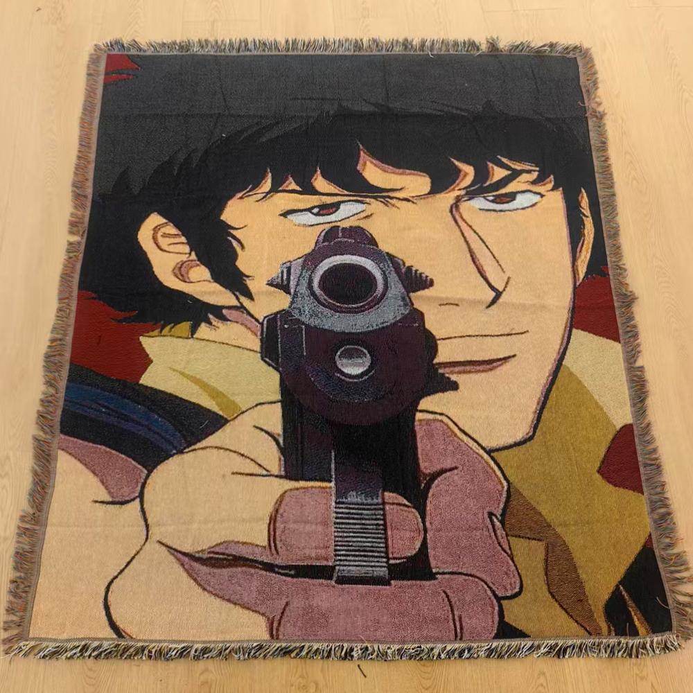 Custom Japanese Anime Wall Hanging Tapestry Woven Cotton Throw Blanket