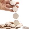 50 Pieces Wood Tags Round Heart Shaped Wooden Discs with 2 Holes and 50 Pieces Rings for Birthday Board Calendar DIY Crafts