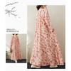Round Neck Drawstring Loose Minimalist Long Sleeve Extra Long Dress Resort Style