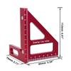 Precision Aluminum Alloy Miter Triangle Ruler 45°/90° Woodworking Square Protractor 3D Multifunctional Measuring Toolsolss