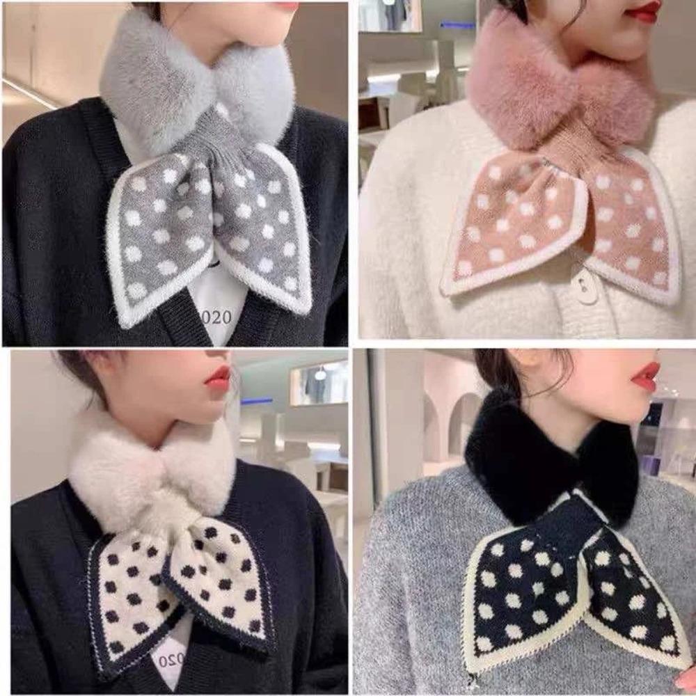 1Pc Winter Korean Version Of Women'S Scarf Knitted Neck Circumference Neck Collar Thickened Internet Celebrity Fur Collar Ins