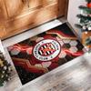 Fulham Football Print Crystal Velvet Rug, Comfortable Water Absorbent Non Slip Indoor Floor Carpet
