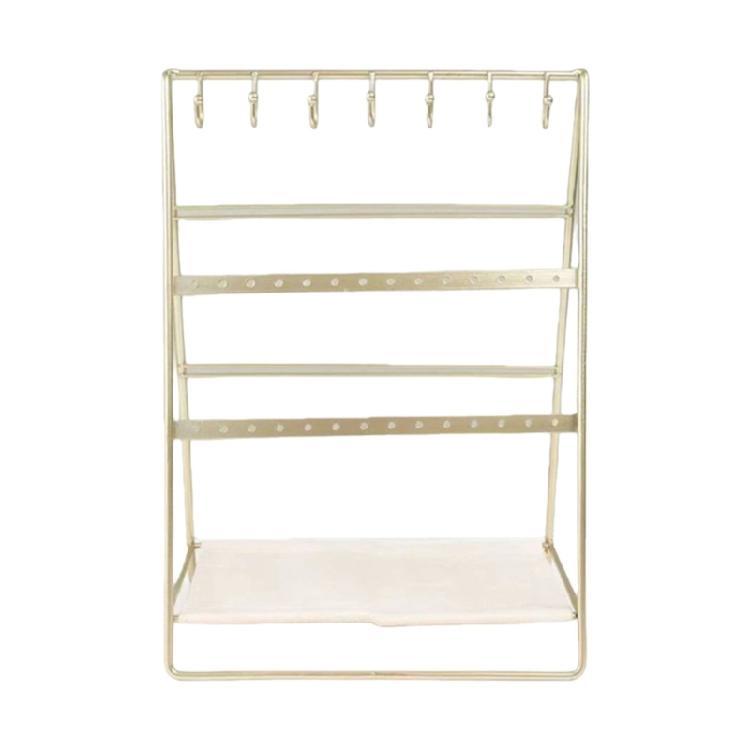 

6 Layer Elegant Gold Finish Earring Bracelet Display Stand Iron Desktop Organiser for Vanity Countertop 1