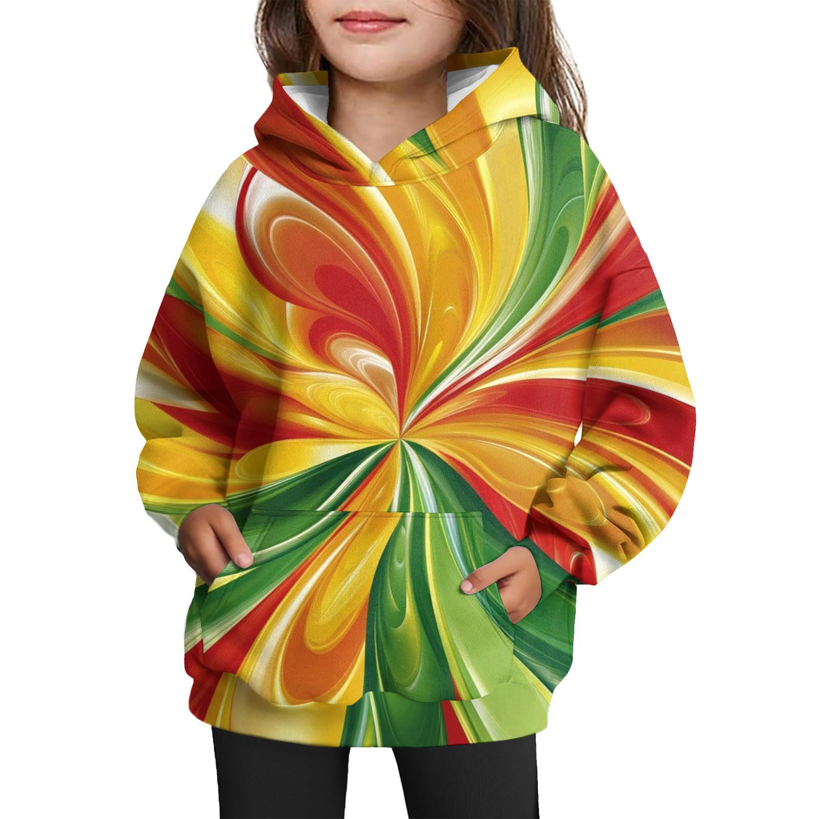 

Girls Hooded Tie- Sweatshirt - Pullover Print Top Carnival Day 90 жёлтый