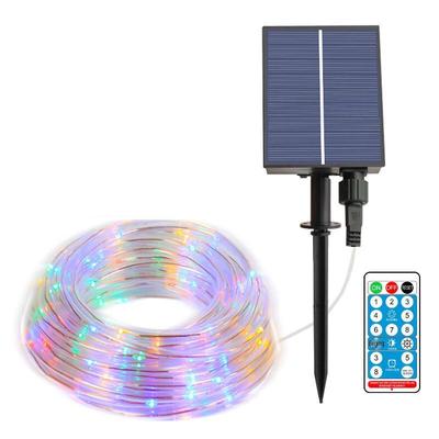Solarbetriebene 10m 100-LED Bunte Röhren-Lichterkette