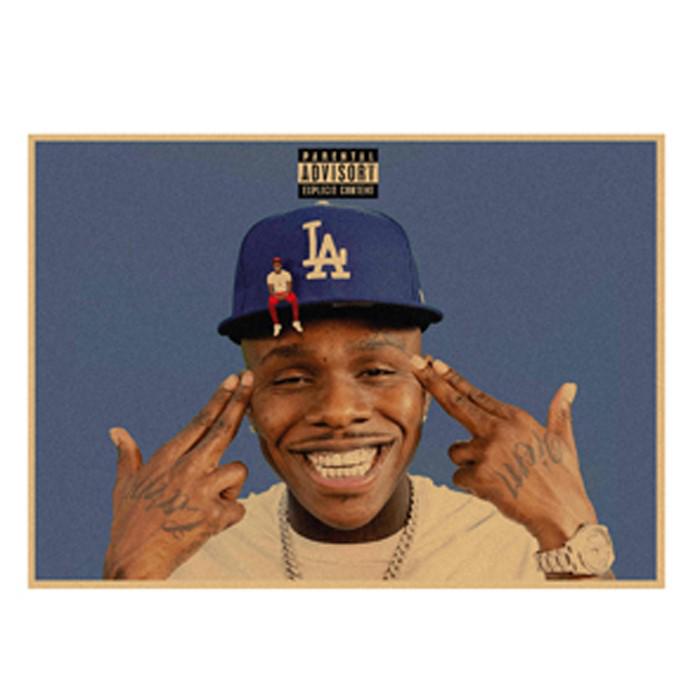 DaBaby Rap Hip Hop Kraft Paper Poster for Cafe or Bar Decor
