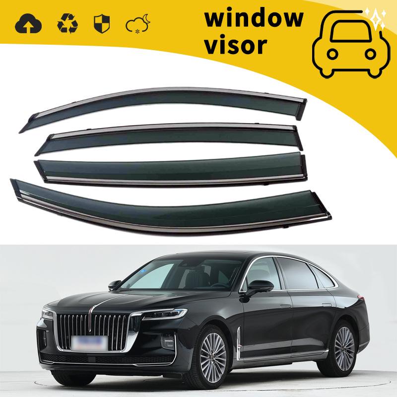 Door Rain Guards for Hongqi Models: H5, H6, H9, HS3, E-HS3, HS5, HS7, E-HS7, HQ9, E-QM5 (2018-2024).